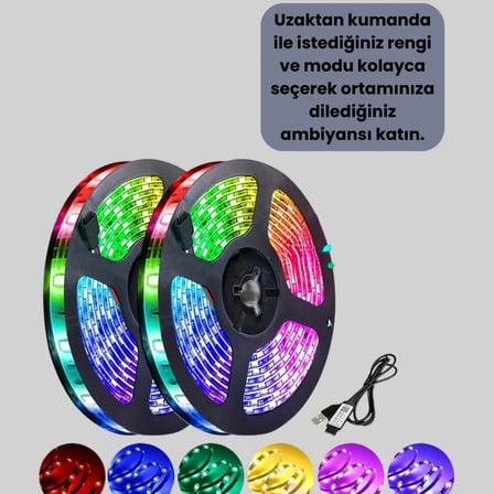 Pratik Kurulumlu 5 Metre Kumandalı Şerit Led