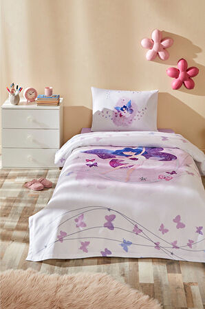 Özdilek Lila Fairies Tek Kişilik Pike Takımı