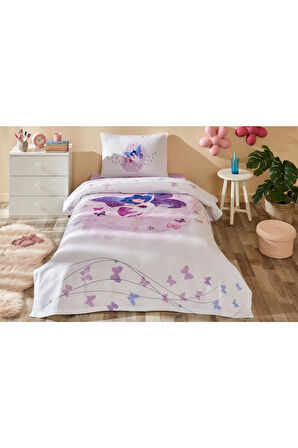 Özdilek Lila Fairies Tek Kişilik Pike Takımı