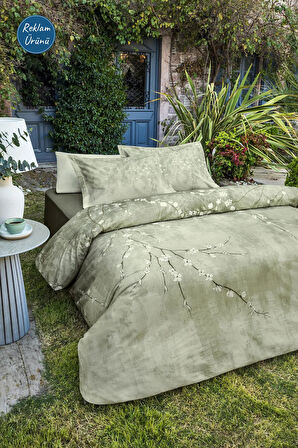 Özdilek White Sakura Çift Kişilik Lastikli Fitted Çarşaflı Nevresim Takımı