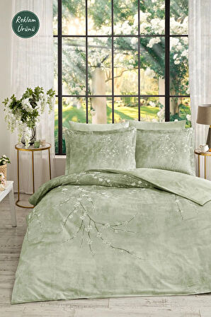 Özdilek White Sakura Çift Kişilik Lastikli Fitted Çarşaflı Nevresim Takımı