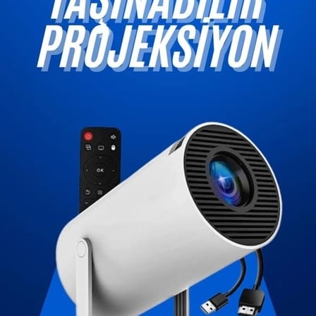 Taşınabilir Projeksiyon Ayaklı Projektör Android Uyumlu Hdmı Girişli