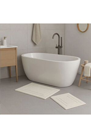 Özdilek NEV Marka 2'li Banyo Paspası Line Krem