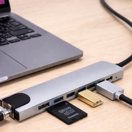 Usb C Çoklu Port Adaptör Hdmı Usb Ethernet Sd Kart Hub