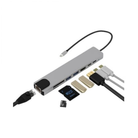 Usb C Çoklu Port Adaptör Hdmı Usb Ethernet Sd Kart Hub