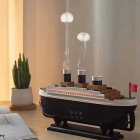Titanic Gemi Hava Nemlendirici Işıklı Fonksiyonlu Buhar Makinesi Kumandalı