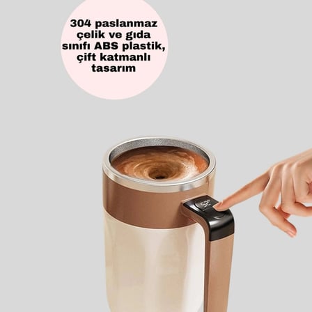Paslanmaz Çelik Şarjlı Karıştırma Kupa – Otomatik Manyetik Blender Fincan
