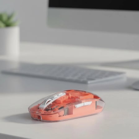 Sessiz Tıklamalı Şeffaf Mouse Bluetooth Ve Usb Uyumlu