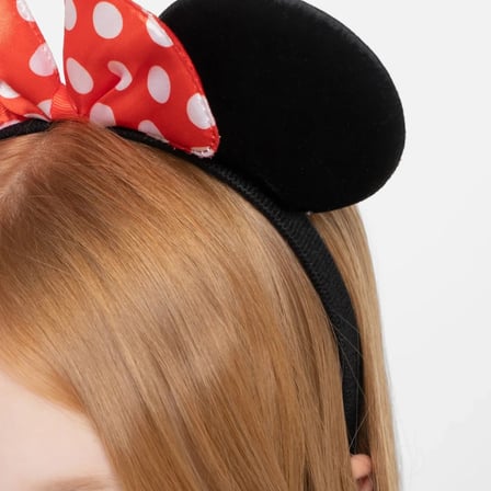 Kırmızı Fiyonklu Minnie Mouse Taç Fare Tacı Kafa Bandı