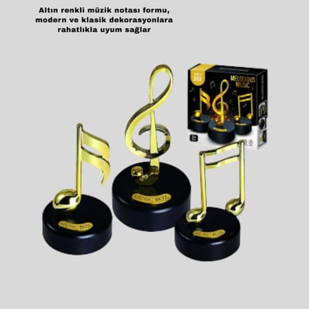 Altın Nota Figürlü Müzik Kutusu