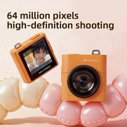 Mini Dijital Kamera 64mp 16x Digital Zoom Retro Vintage 1.4’’ekranlı Video Kamera Taşınabilir Tasarım Mavi