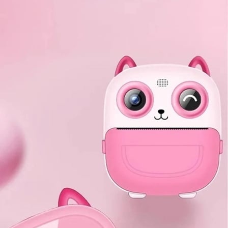 Dijital Video Fotoğraf App Destekli Çocuk Kamerası Termal Resim Kağıt Baskılı Yazıcı Pembe