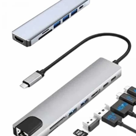8 Port Çoklayıcı Macbook Ile Uyumlu Çoğaltıcı Type-c Dönüştürücü Tf Sd Kart