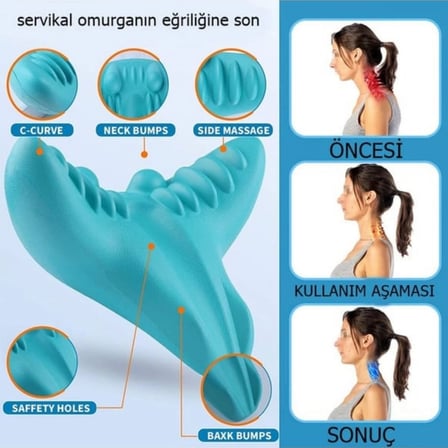 Ergonomik Boyun Masaj Yastığı – Servikal Traksiyon Destekli, Omurilik Ortopedik Yastık