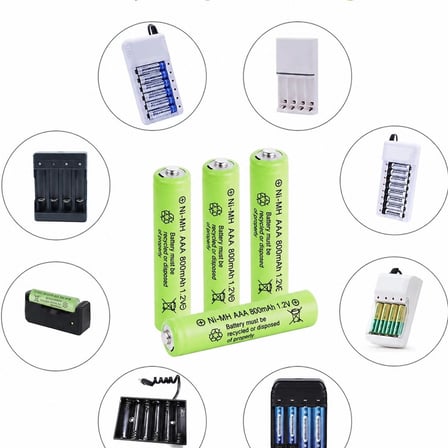 800 Mah 1.2v Aaa Ni-cd Şarj Edilebilir Pil 12 Adet