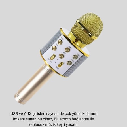 Kablosuz Karaoke Mikrofon Usb Aux Destekli Parti Ve Eğlence İçin