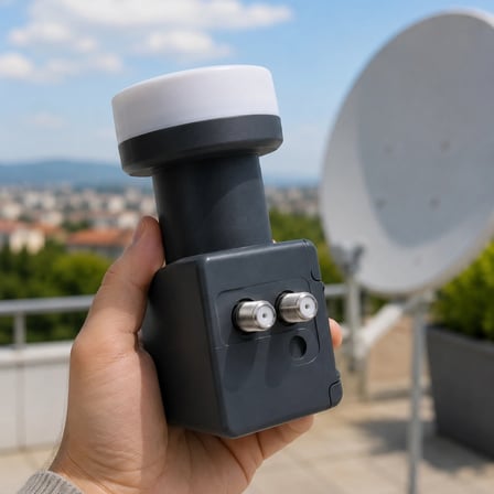 Ku Band Twin Lnb Çift Çıkış 4k Ultra Hd Destekli 0.1 Db Uydu Anten Lnb