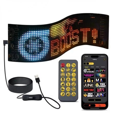 Led Ekran Matrix Panel Cama Yapışan En Büyük Boy 16x96 Led Sayısı Araba Yazısı 12cm-59.5cm