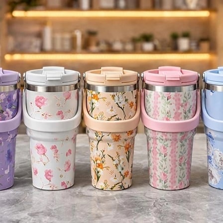 700 Ml Taşıma Kulplu Paslanmaz Çelik Termos Mug - Vakumlu Isı Yalıtımlı Bardak Alk4629