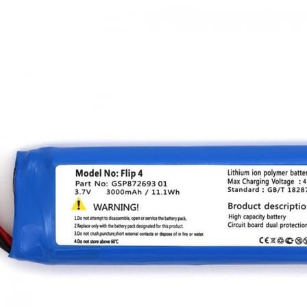 Sertec Jbl Flip 4 Uyumlu 3.7v 3000 Mah Soketli Batarya