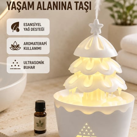 250 Ml Şans Ağacı Hava Nemlendirici Çok Renkli Işıklı Aroma Cihazı