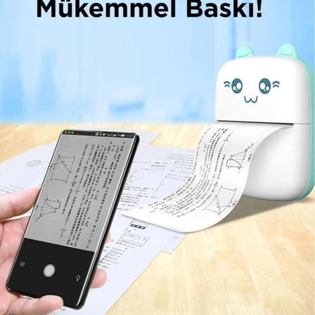 C9 Pembe Mini Yazici Tasinabilir Termal Yazici Kablosuz Baglanti Ap Kontrol Cep Yazicisi