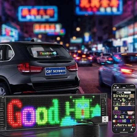 Rgb Kayan Yazı Led Panel Telefon Kontrollü Animasyonlu Akıllı Ekran