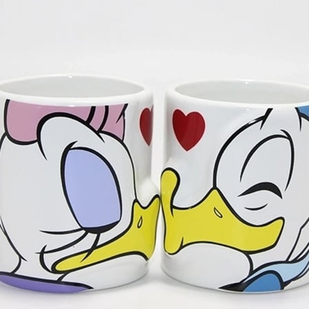 Donald Ve Daisy Duck 2'li Öpüşen Çift Kupa Bardak Seti Alk4539