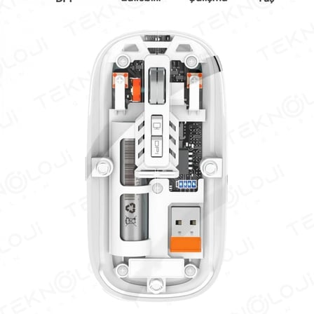 Bluetooth Usb Çift Modlu Sessiz Mouse, Şeffaf Mıknatıslı Kapaklı, Type-c Şarjlı, Dpı Ayarlı, Kablosuz 10m Çekim Mesafeli, Masaüstü Kısayol Tuşlu, Taşınabilir Şarjlı Mouse Beyaz