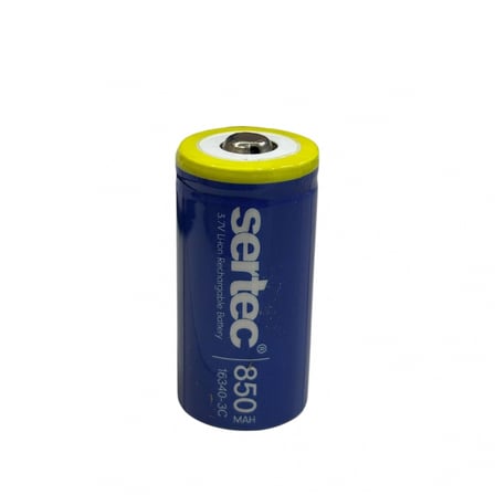 Sertec 3.7v Li-ion 16340 - 850 Mah 3c Başlı Şarjlı Pil