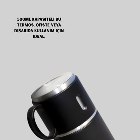 304 Çelik Termos Seti | 2 Bardaklı, 500 Ml, Uzun Süre Isı Koruma