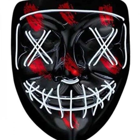 Hallowen Parti Maskesi Neon Led Işıklı Maske 3 Modlu Cadılar Bayramı Maskesi