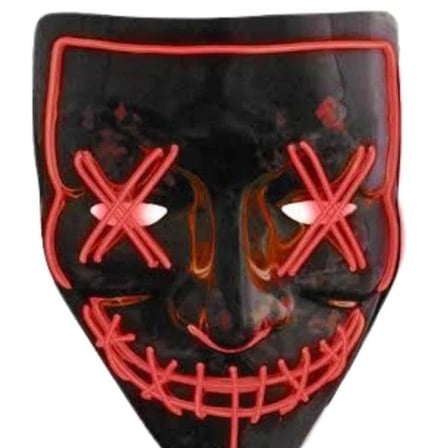 Hallowen Parti Maskesi Neon Led Işıklı Maske 3 Modlu Cadılar Bayramı Maskesi