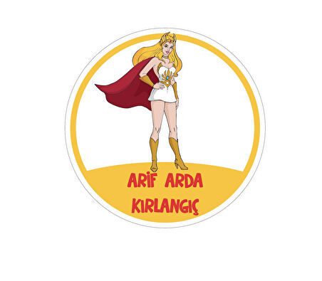 Okul Etiketi Kalem Defter Etiketi, She-Ra Okul Etiketi - 40 Adet 5cm Opak Sticker