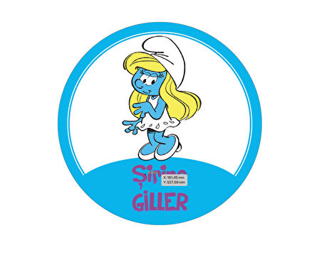 Okul Etiketi Kalem Defter Etiketi, Şirinler V2 Etiketi - 60 Adet 4cm Opak Sticker