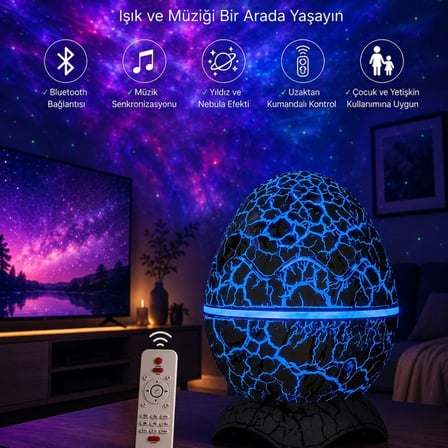 Dinozor Speaker Renk Değiştirme Projeksiyon Modu Bluetooth Hoparlör Gece Lambası Yeni Nesil