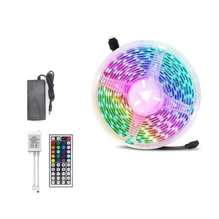 5050 Rgb Led Şerit 5 Metre Uzaktan Kumandalı Ortam Aydınlatma Led
