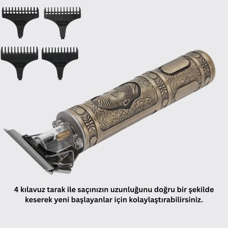 Güçlü Motorlu, 4 Kılavuz Taraklı Kompakt Saç Kesme Makinesi – Uzun Pil Ömürlü