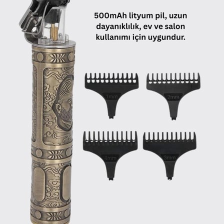 Güçlü Motorlu, 4 Kılavuz Taraklı Kompakt Saç Kesme Makinesi – Uzun Pil Ömürlü