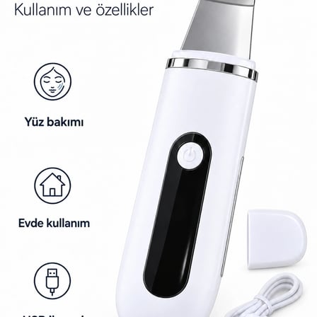 Usb Şarjlı Metal Spatula Uçlu Beyaz Yüz Ve Cilt Bakım Cihazı