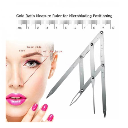 Microblading Simetrik Ve Estetik Kaş Ölçüm Cetveli, Kalıcı Makyaj Altın Oran Pergeli 275