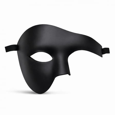 Siyah Yarım Erkek Maske – Phantom Parti  Balo Maskesi
