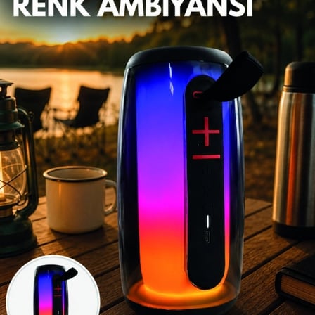 Rgb Aydınlatmalı Kablosuz Bluetooth Hoparlör Usb Bellek Tf Kart Destekli