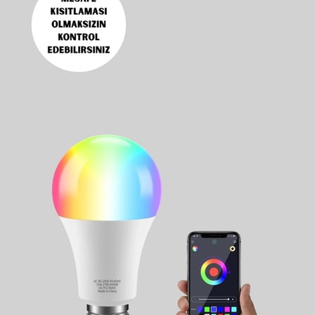 9 Watt Beyaz Işık Ve Renk Ayarlı Akıllı Led Ampul