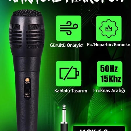 Karaoke Mikrofon Kablolu Mikrofon 6.5 Mm Karaoke Mikrofonu