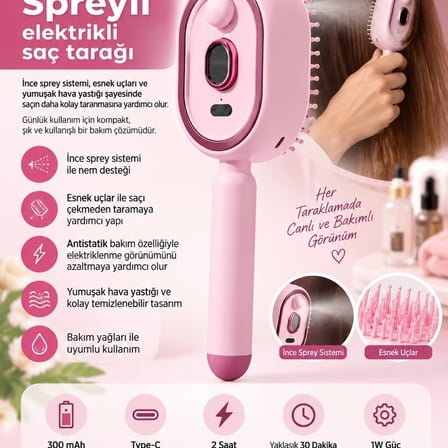 Elektrikli Spreyli Saç Tarağı 300 Mah Type‑c Şarjlı İnce Spreyli Antistatik Bakım Fırçası Pembe