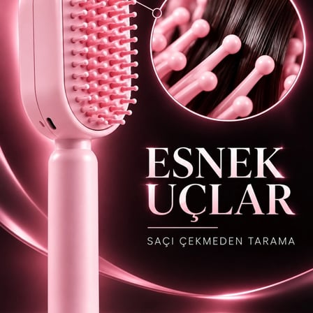 Elektrikli Spreyli Saç Tarağı 300 Mah Type‑c Şarjlı İnce Spreyli Antistatik Bakım Fırçası Pembe