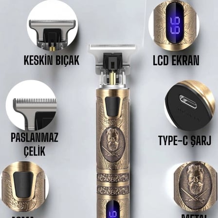 Çizik Tıraş Makinesi Şarjlı Paslanmaz Çelik Bıçaklı Uzun Ömürlü