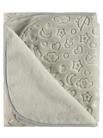 Civil Baby Bulut Yıldız Empirme Baskılı 100x120 cm Battaniye - Gri