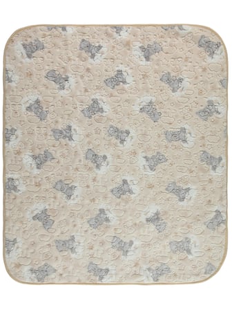 Civil Baby Pamuklu Ayıcık Figürlü 100x120 cm Bebek Battaniyesi Krem